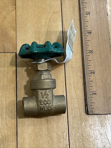Webstone 1/2" Brass Gate Valve, 200 WOG, 125 WSP, CXC Connection - NOS