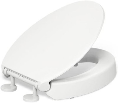 25875-0 Hyten 3'' Height Elevated Soft Close Elongated Toilet Seat Contoured Seat