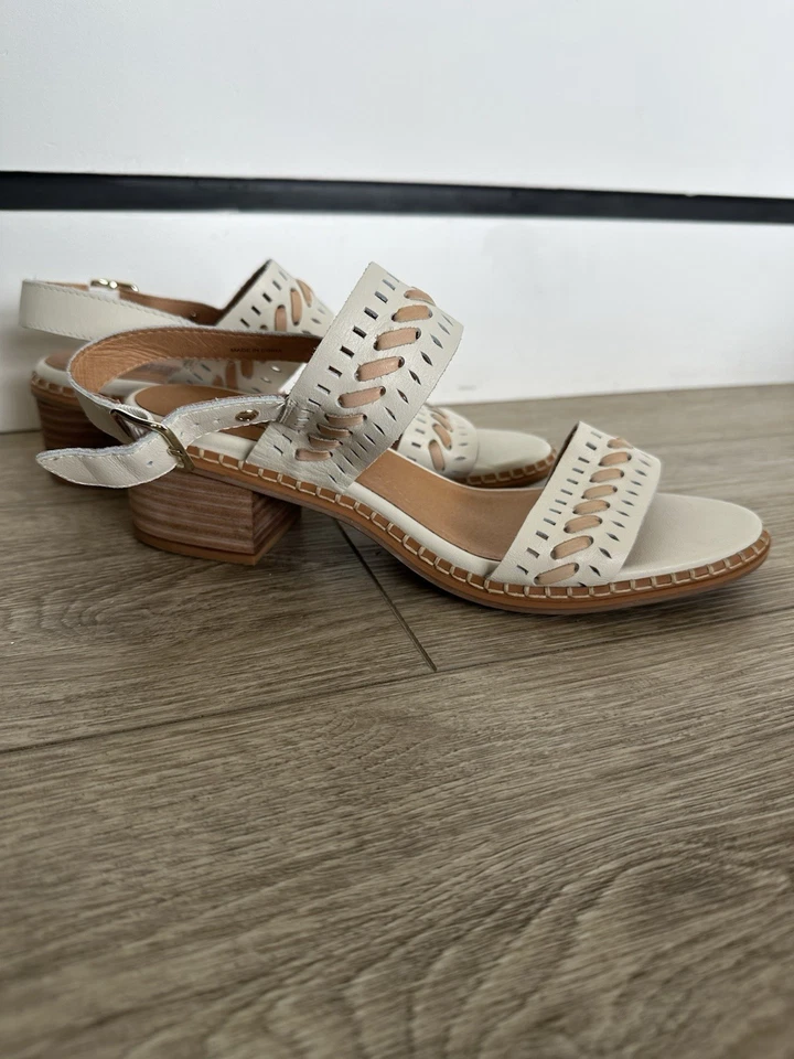 Zapato de mujer Pikolinos Blanes de tacón 41/10-10,5 sandalia con cordones de cuero blanco nuevo sin caja Foto 3 de 4