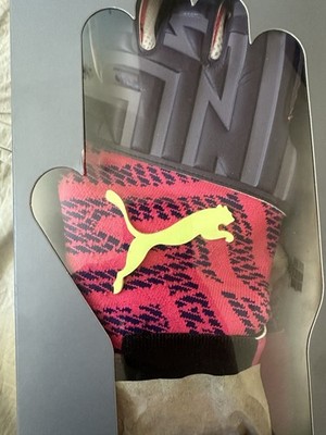 New Puma Future Pro Goalkeeper Gloves Sz 10 Purple Charcoal Soccer hybrid 