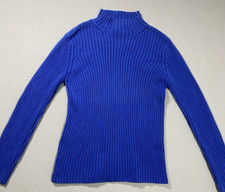 Lauren Ralph Lauren Royal Blue Cable Knit Sweater Womens Size Small 100 Cotton