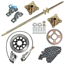 44" Rear Live Axle Kit Sprocket Brake Disc Wheel Hub For Go Kart/ATV Buggy Quad