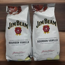 2 Pack 4 oz Jim Beam Bourbon Vanilla Bags Ground Coffee Fresh 09/29/2026 Stock