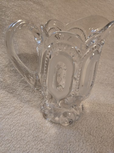 Rare Vintage L.E. Smith Clear Glass Moon and Stars Creamer Pitcher 6.25" 🌑⭐