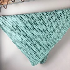 Handmade Crochet Kids Baby Doll Blanket Mint Green Kids Child Accessory Nursery
