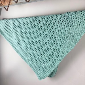 Handmade Crochet Kids Baby Doll Blanket Mint Green Kids Child Accessory Nursery