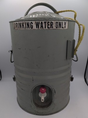 Vintage Military Style Green 1940s Galvanized Water Cooler