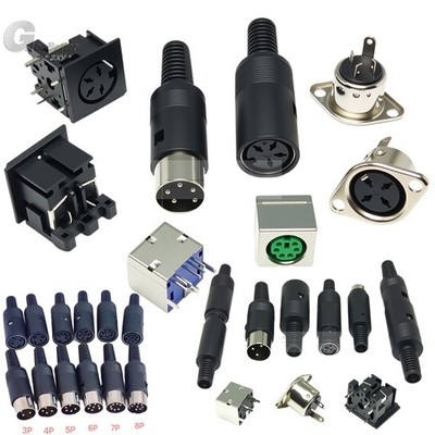 DIN 3 4 5 6 7 8 Pin Male Female Plug Solder Connector Female Socket Panel Mount