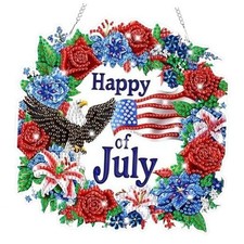 Independence Day Wreath 5D Diamond Art Hanging Eagle Kits for 4th of july - 11