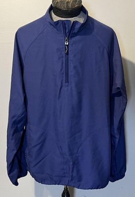 Sun Mountain Jacket Mens XL Blue Headwind Solo Golf Windbreaker 1/4 Zip Pullover