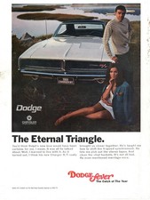 Vintage 1969 Dodge Charger RT Magazine Ad Eternal Triangle Mopar Muscle Car