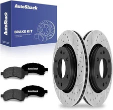 Autoshack Front Drilled & Slotted Brake Rotors Premium Ceramic Brake Pads |  for