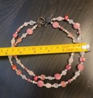 Pink Pearl Clear Whitel Beads Necklace Choker And Earrings — photo 2