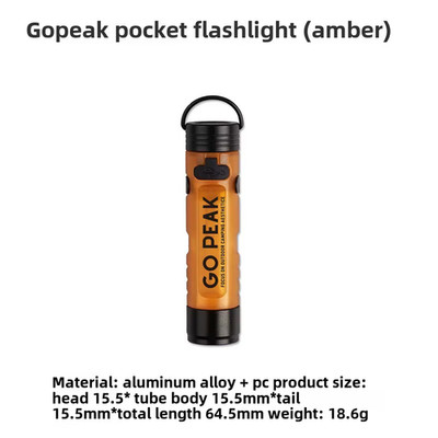 Gopeak Mini Pocket LED Flashlight USB Rechargeable Torch Keychain Clip Cap Light