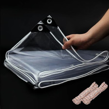 3'X6' 20 Mil Heavy Duty Clear Vinyl PVC Tarp Uv Resistant Glass Tarp Transparent