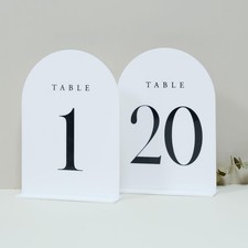 White Arch Table Numbers for Wedding, 20 Pack 5"x7" White Arch Acrylic Table ...