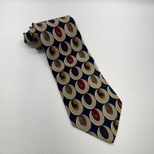 VTG ADOLFO Couture Round Abstract Multicolored 100 Silk Tie