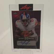 Leaf 2025 Sports Heroes Mario Manningham Auto 3/4 Football