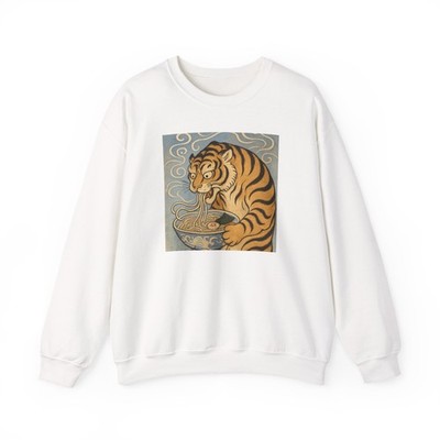 Unisex Crewneck Sweatshirt Ukiyo-e Tiger Eating Ramen