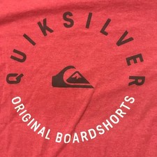 Red SMALL T-Shirt QUIKSILVER ORIGINAL BOARDSHORTS Surf Beach Ocean Skater