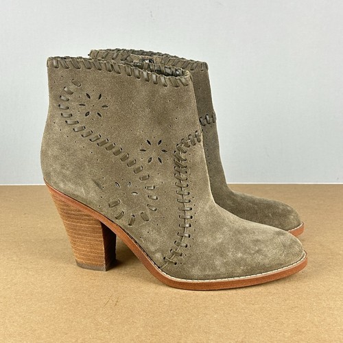 Botines Ivanka Trump Mandel Western Gamuza Para Mujer 7.5 Tostado Taupe Apilados - Imagen 3 de 10