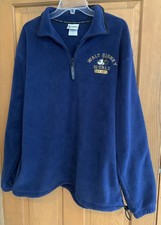 Walt Disney World 1/4 Zip Fleece Blue Size Large Pockets Pullover Embroidered