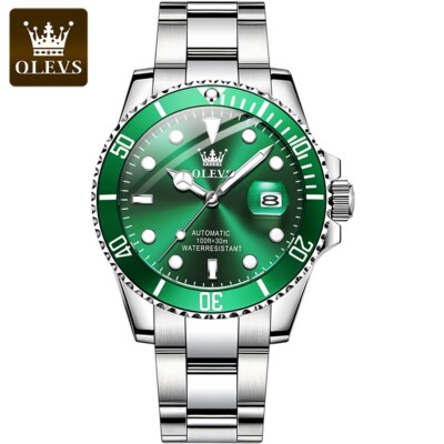 OLEVS Men s Watch Automatic Mechanical, Stainless Steel Luminous Waterproof Date