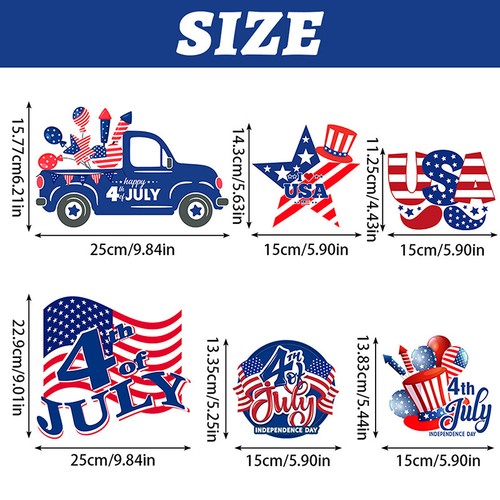 18PCS 4th Of July Decorative Picks For Vase Filler Paper Patriotic Truck - Picture 4 of 8