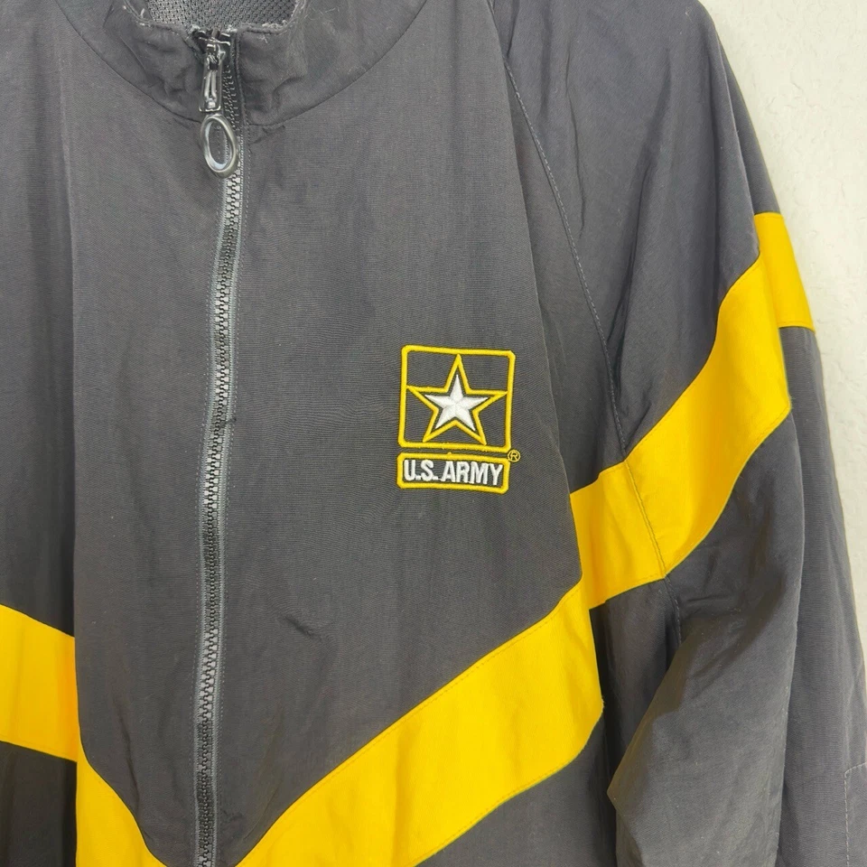 U.S. Army Jacket Unisex XL Black Yellow Chevron Stripe Zip PT Athletic Military - Image 4 of 4