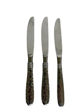 Cambridge MAJESTY Stainless Hammered 18/10 Glossy Flatware 3 Butter Knives