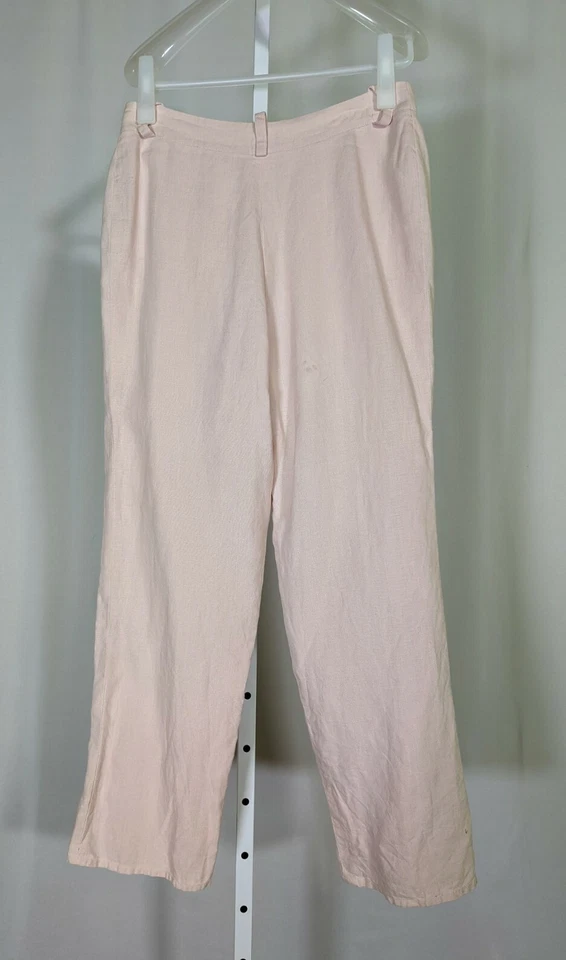 Pantalón Sonia Rykiel Vintage Archive Lino Pesado Plisado 30 29 Rosa Claro Foto 2 de 4