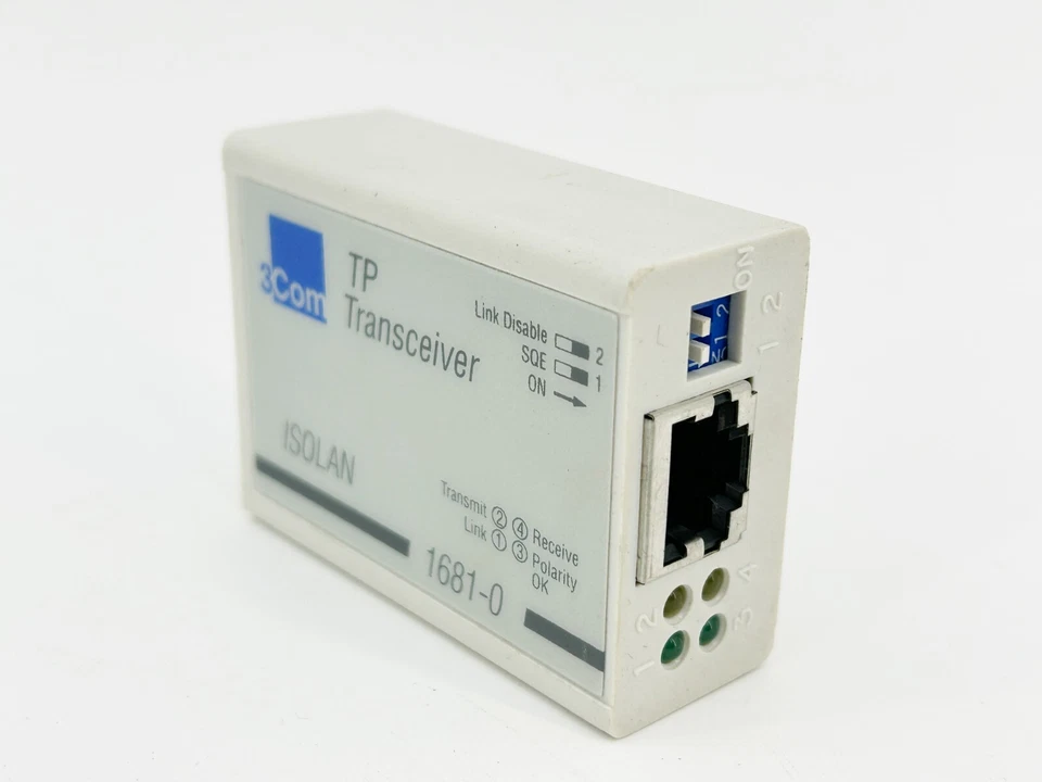 New 3COM 1681-0 TP Transceiver Isolan EZthernet LED Indicating RJ-45 W/O Box - Image 3 of 4
