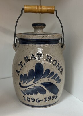 Westerwald A.T. Ray Home 1896-1996 Pottery Jar with Handle/Lid