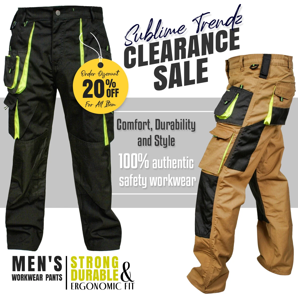 Mens Combat Cargo Work Trousers Heavy Duty Utility Pants Knee Pad Pockets 3240 eBay #11 Mens Combat Cargo Work Trousers Heavy Duty Utility Pants Knee Pad Pockets 3240 eBay