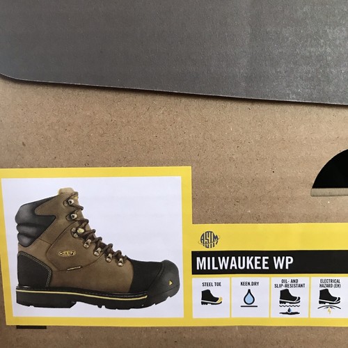 NUEVAS BOTAS DE TRABAJO KEEN Utility para hombre talla 9,5 EE Milwaukee 6” punta de acero WP 1009174 - Imagen 11 de 12