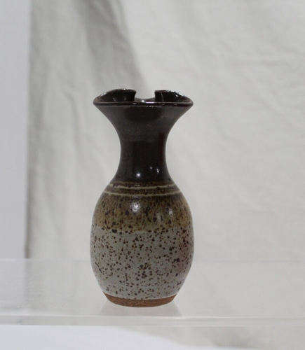 Art Studio Pottery Stoneware Glazed Brown Mini Pitcher/Creamer/Bud Vase - Marked - Picture 3 of 10