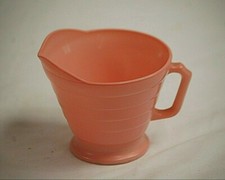 Moderntone Platonite Pastel Pink by Hazel-Atlas 3-1/8" Footed Creamer Milk Glass