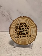 Laser Engraved Wood Slices Approximately 3.8 to 4.7 Inches New Handmade
