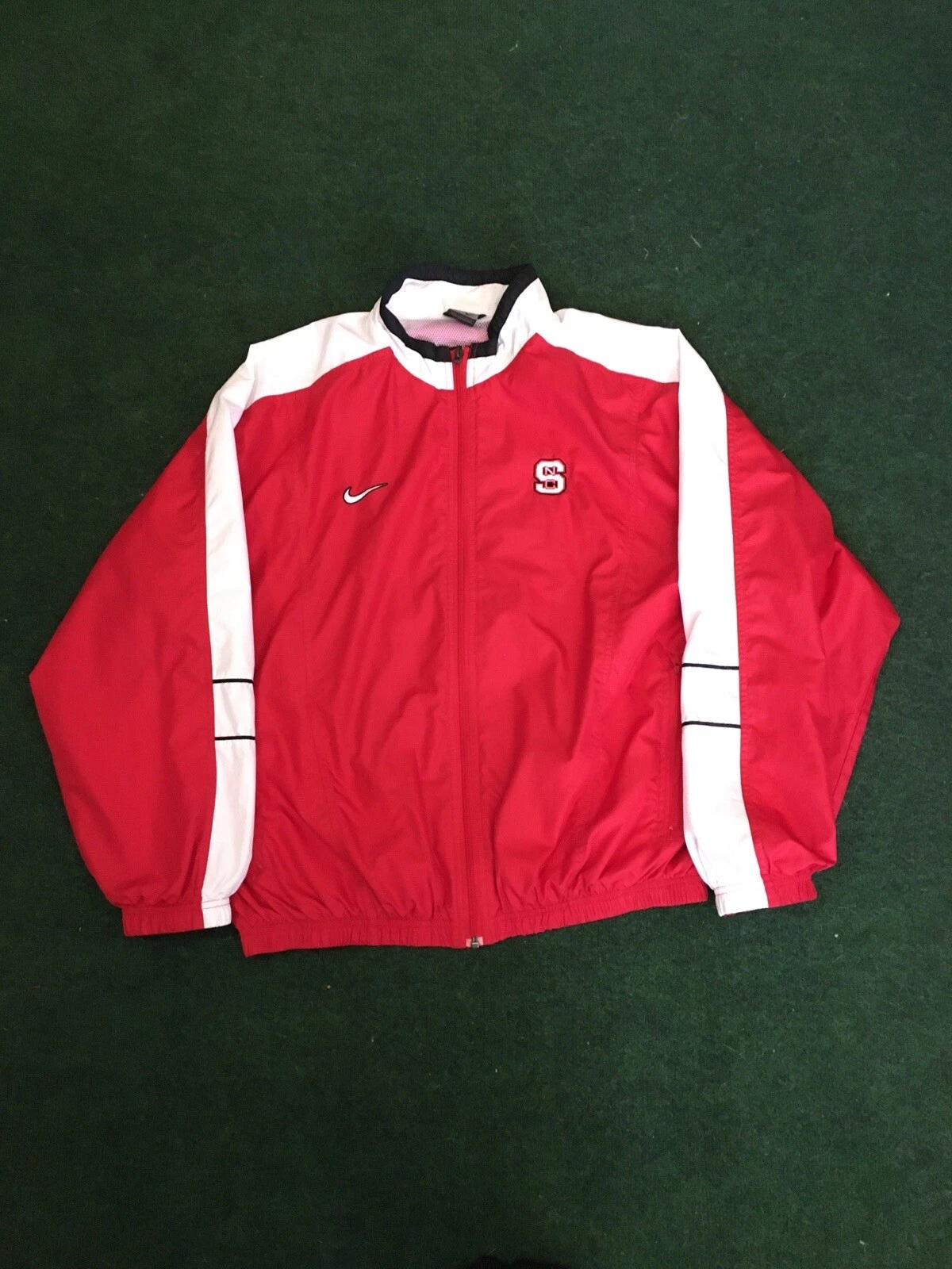 Vintage Nike Nc State Wolfpack Windbreaker Jacket Size Large Zip Embroidered