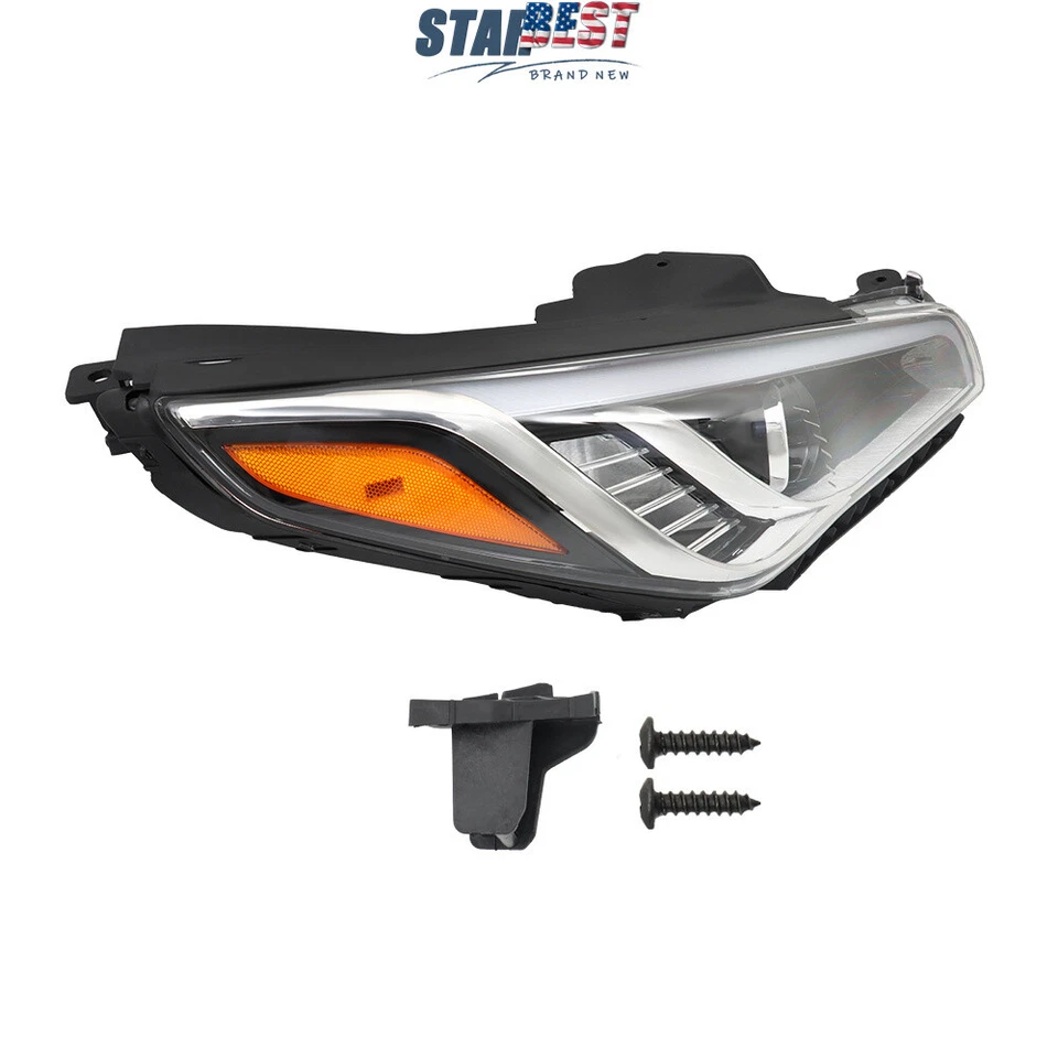 Single Headlight For Hyundai Sonata 2015-2017 RH/Passenger Side Headlamp Halogen - Image 4 of 4