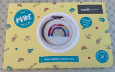 The Make Arcade Dunelm Mill Mini Cross Stitch Kit Rainbow Age 14+
