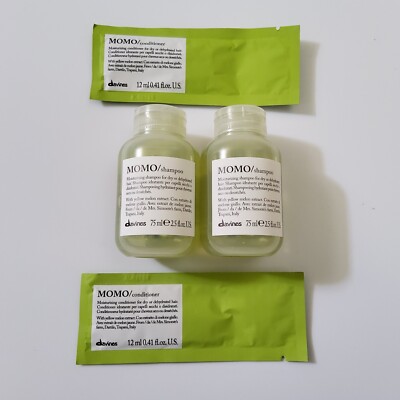 Lot Of 2-Davines MOMO Shampoo 2.5fl Oz & Conditioner .41oz Sample Moisturizing 