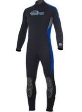 Bare 5/4mm Velocity, Men's Full Wetsuit with Ankle Zippers Size S, Blk/Blu/Gry