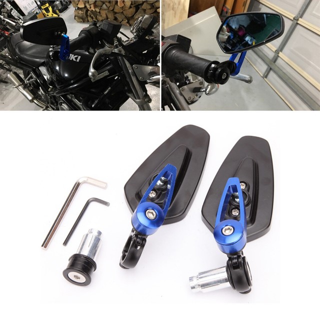 Motorcycle 7/8" Handle Bar End Mirrors For Kawasaki Z900 Z800 Z750 Z650