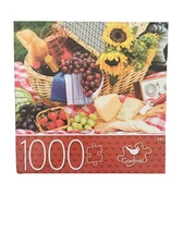 1000 Piece Jigsaw Puzzle Picnic Time Crackers Fruit n Wine 24x18in Arina Habich