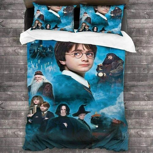 Harry Potter Bedding Set 3PCS Duvet Cover Pillowcase Comforter Cover UK Size - Picture 12 of 14