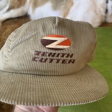 NOS Vintage Zenith Trucker Hat Corduroy Made In USA Snapback Cap