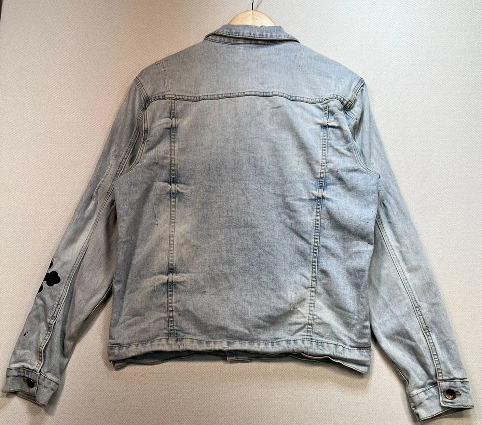 Eternity BC/AD Мужская Rad Jean куртка эластичной джинсовой ткани размер маленький синий длинным рукавом - Изображение 2 из 4