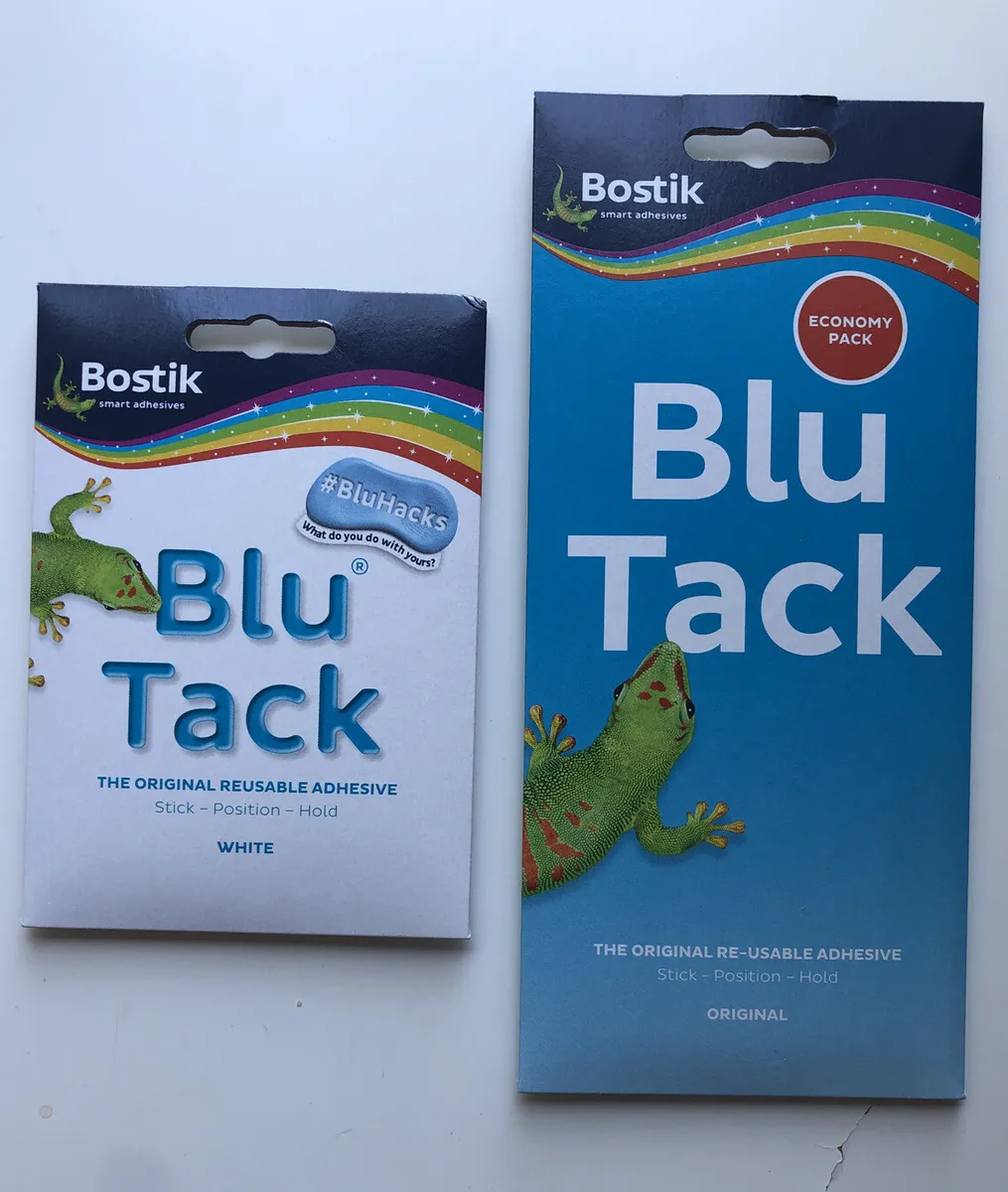 Blu Tack, Blue Tack, White Tac Reusable Adhesive Large/Mix Packs
