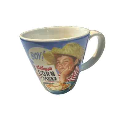 Boy! Kellogg's Corn Flakes Coffee Mug 2005, Boy In Straw Hat, Vintage Kellogg's